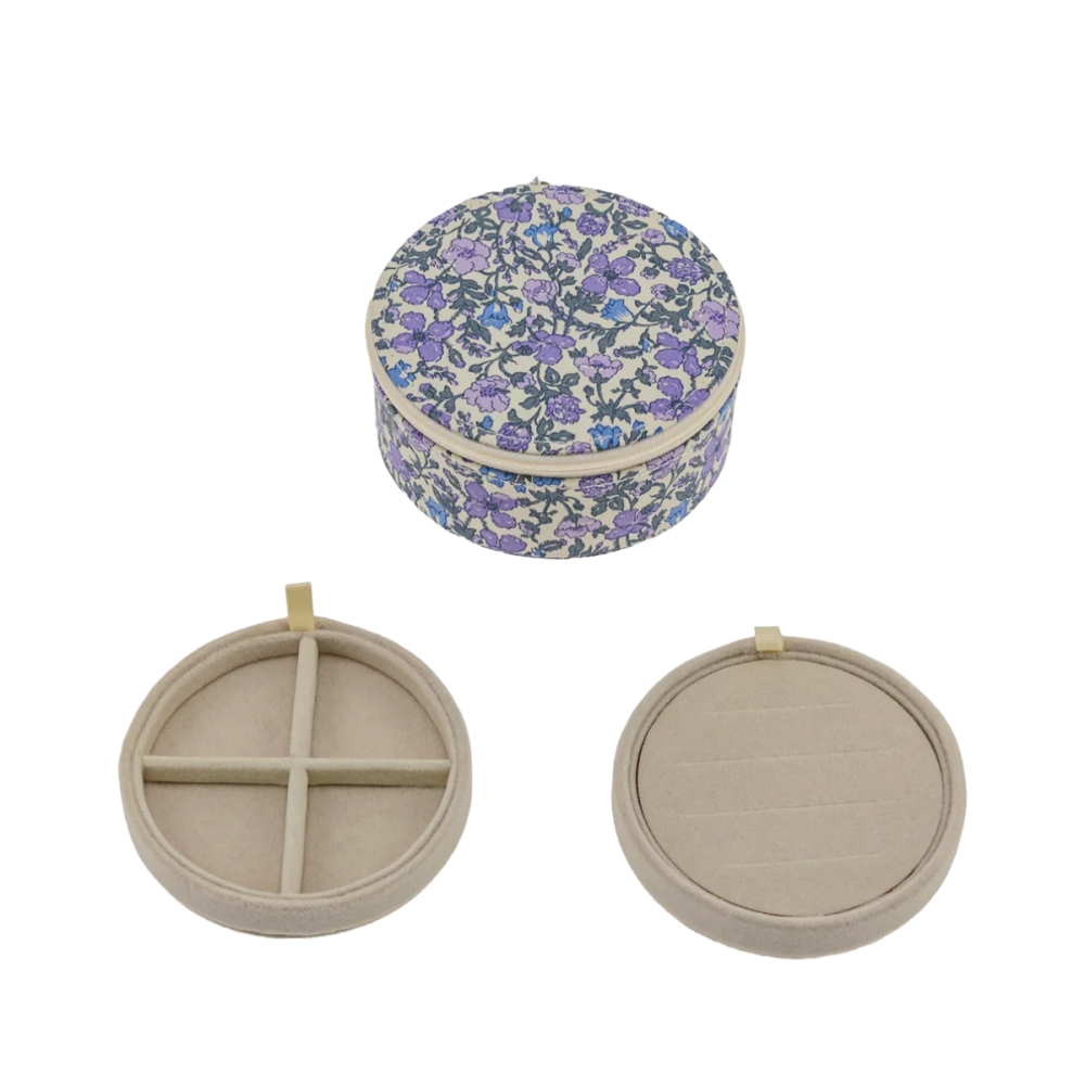 JEWELRY BOX ROUND MW MEADOW LAVENDER. Boxes and trays