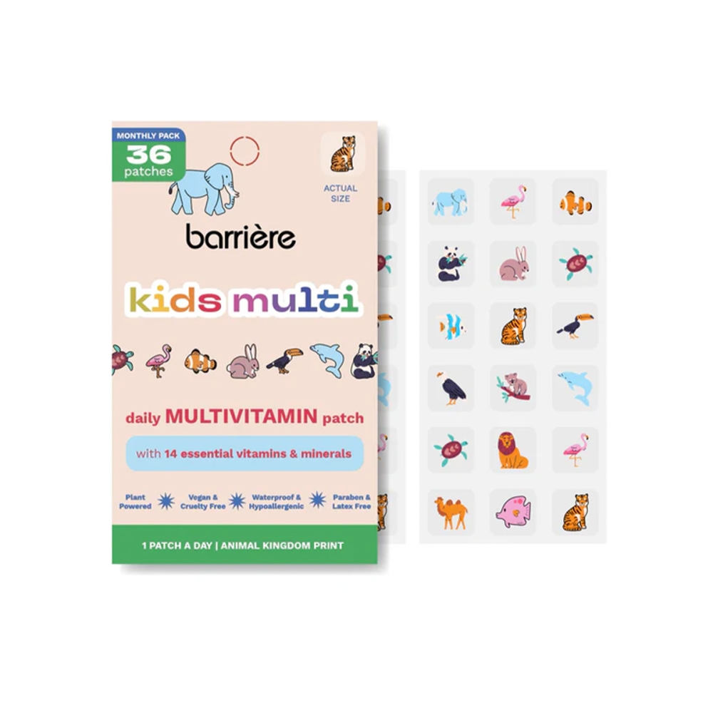 Barrière "Kids Multivitamin: Animal Kingdom“ multivitaminų lipdukai vaikams. Transderminiai  lipdukai