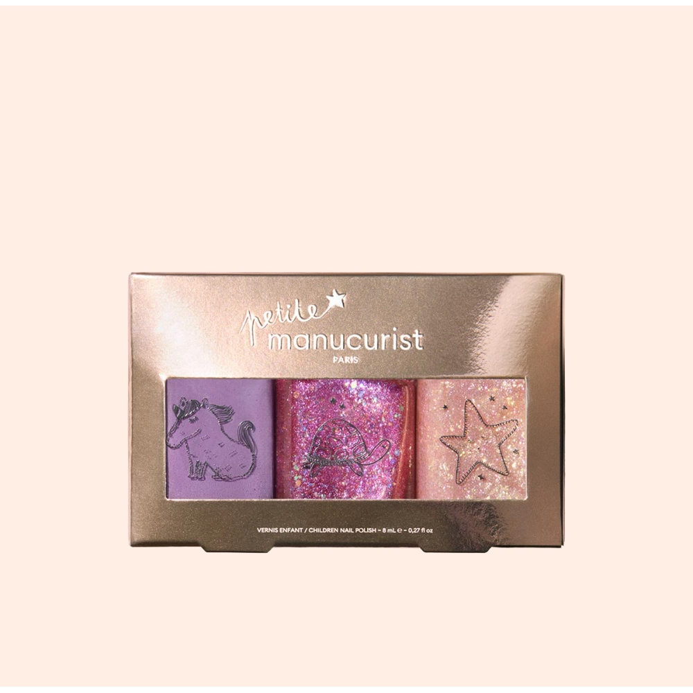Manucurist “Kids' Nail Polish Trio“  vaikiškų nagų lakų rinkinys. Dovanų rinkiniai kūnui