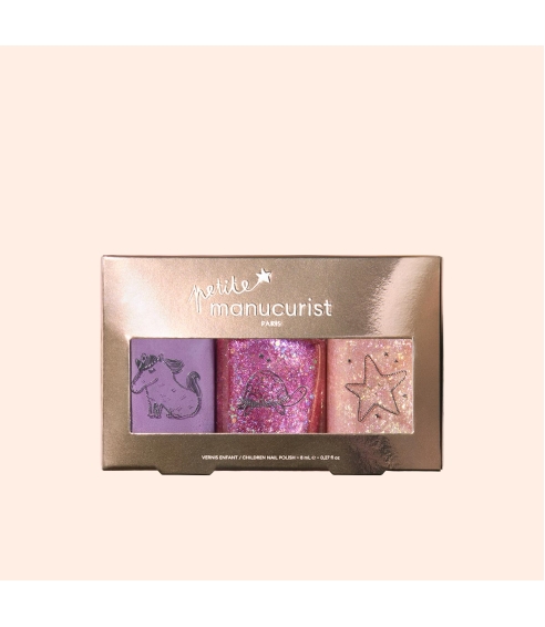 “Kids' Nail Polish Trio“  vaikiškų nagų lakų rinkinys. Dovanų rinkiniai kūnui