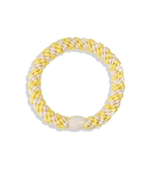 "Kknekki Lemon Ivory Stripe" plaukų gumelė. Plaukai