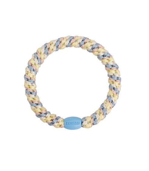 "Kknekki Mix Seablue Yellow Glitter" plaukų gumelė. Plaukai