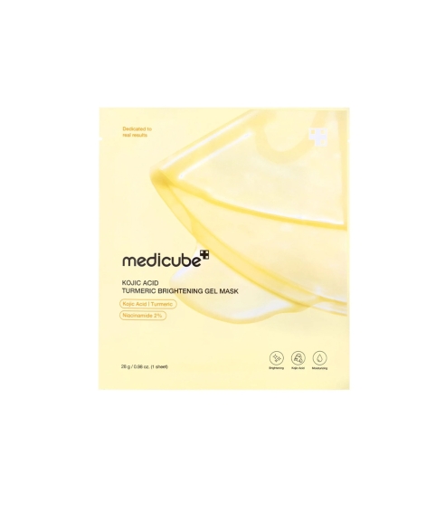"Kojic Acid Turmeric Brightening Gel Mask" hidrogelinė veido kaukė 4 vnt.. Korėjietiškos veido kaukės