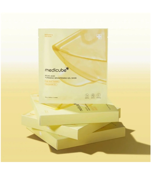 "Kojic Acid Turmeric Brightening Gel Mask" hidrogelinė veido kaukė 4 vnt.. Korėjietiškos veido kaukės