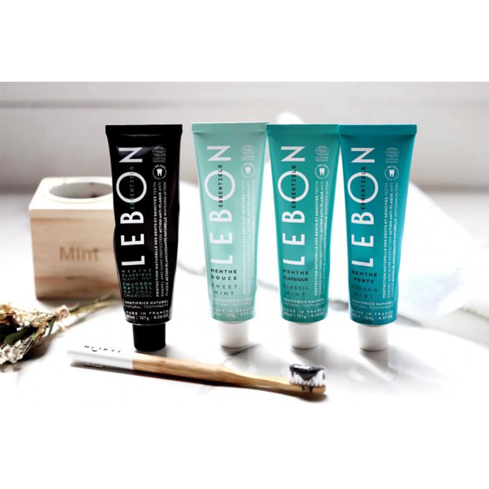 Lebon Lebon Essentiels balinamoji dantų pasta su klasikine mėta ir anglimi. Burnos higiena