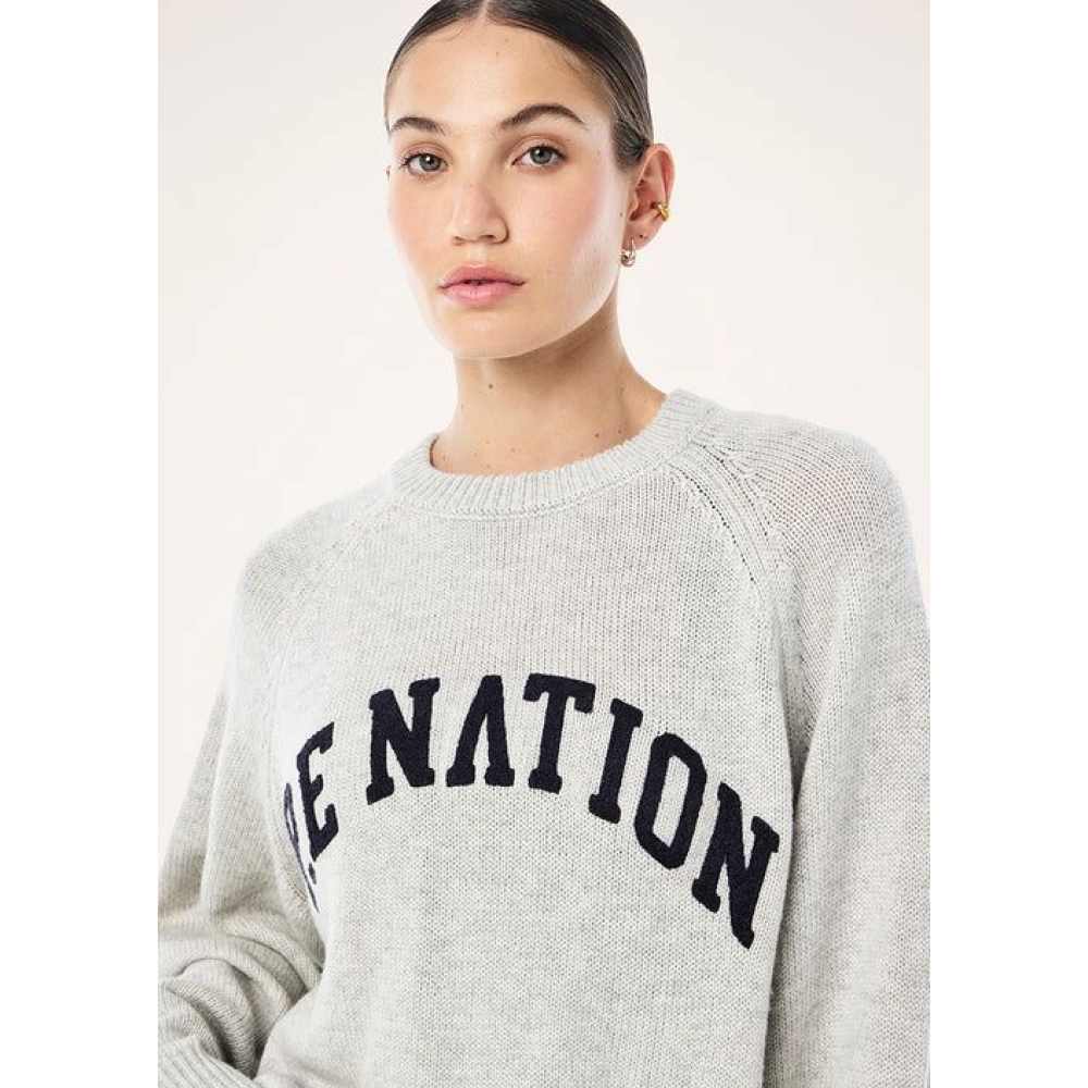 P.E Nation "Legacy Knit Crew" pilkos spalvos megztinis su vilna. Megztiniai