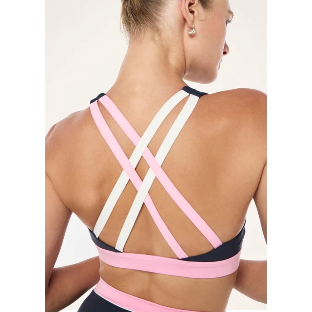 P.E Nation "Lumify" pilkai melsvos spalvos sportinė liemenėlė. Sportinės liemenėlės