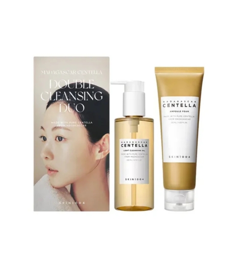 "Madagascar Centella Double Cleansing Duo" dvigubo veido valymo rinkinys. Korėjietiški veido prausikliai