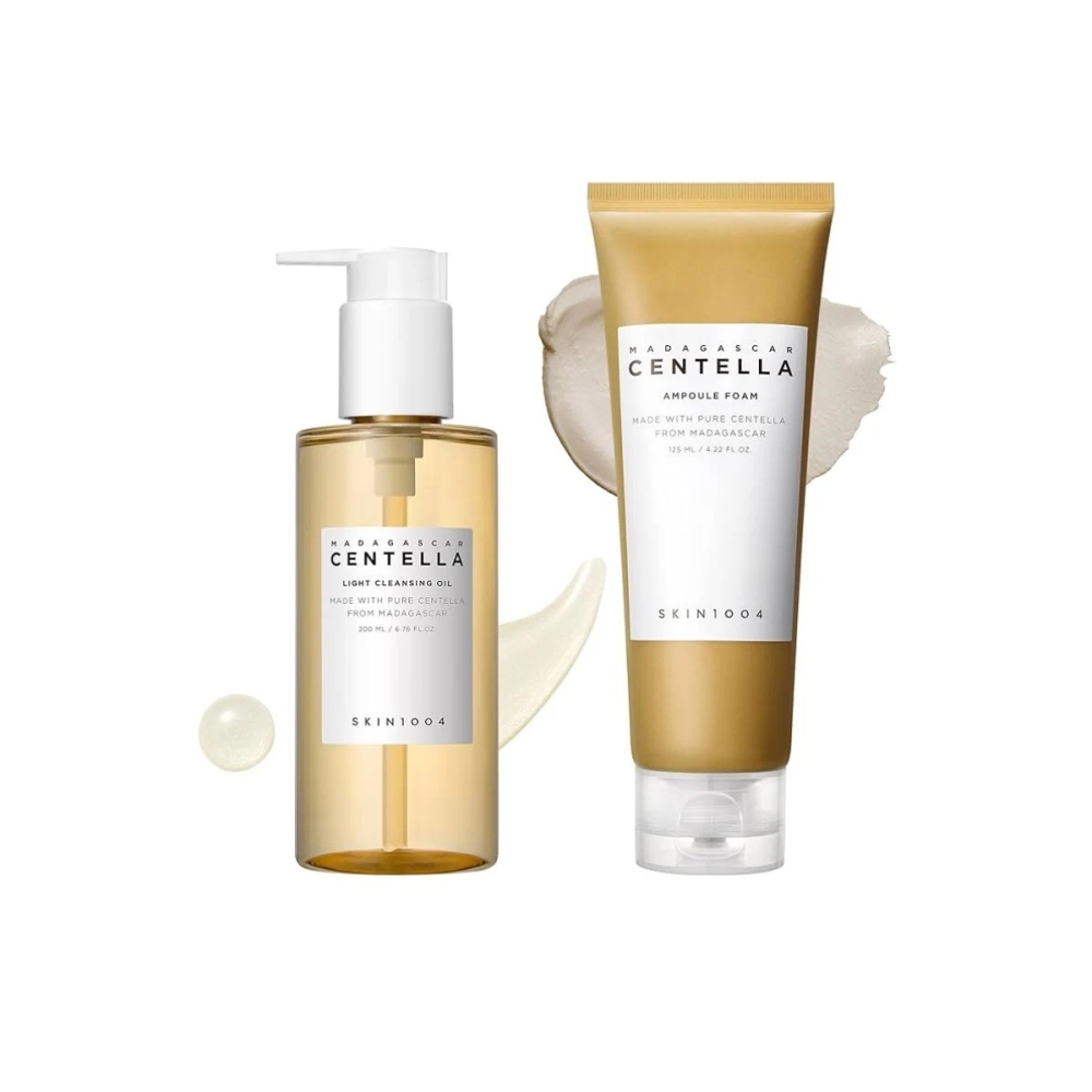 SKIN1004 Korėjietiški veido prausikliai "Madagascar Centella Double Cleansing Duo" dvigubo veido valymo rinkinys SKIN1004 "Madagascar Centella Double Cleansing Duo" dvigubo veido valymo rinkinys. Korėjietiški veido prausikliai