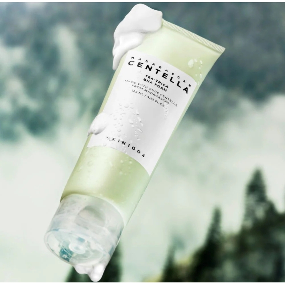 SKIN1004 Korėjietiški veido prausikliai "Madagascar Centella Tea-Trica BHA Foam" veido prausiklis SKIN1004 "Madagascar Centella Tea-Trica BHA Foam" veido prausiklis. Korėjietiški veido prausikliai