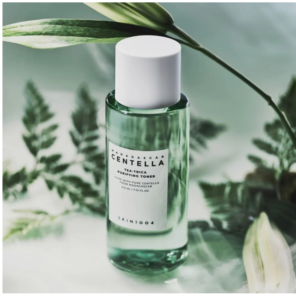 SKIN1004 "Madagascar Centella Tea-Trica Purifying Toner" veido tonikas. Korėjietiški tonikai ir dulksnos