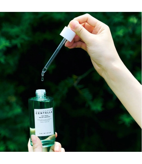 "Madagascar Centella Tea-Trica Relief Ampoule" veido serumas. Korėjietiški serumai ir ampulės