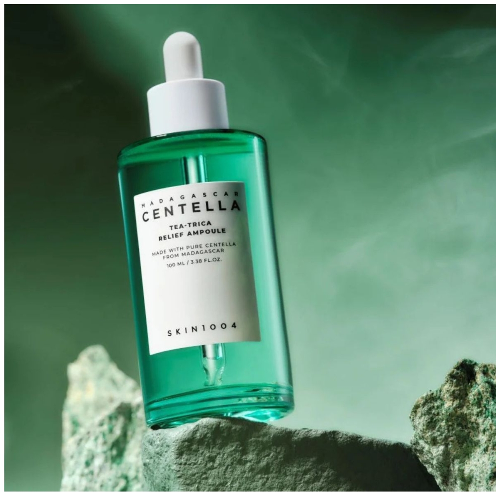 SKIN1004 "Madagascar Centella Tea-Trica Relief Ampoule" veido serumas. Korėjietiški serumai ir ampulės