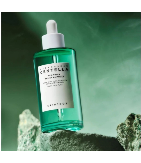 "Madagascar Centella Tea-Trica Relief Ampoule" veido serumas. Korėjietiški serumai ir ampulės
