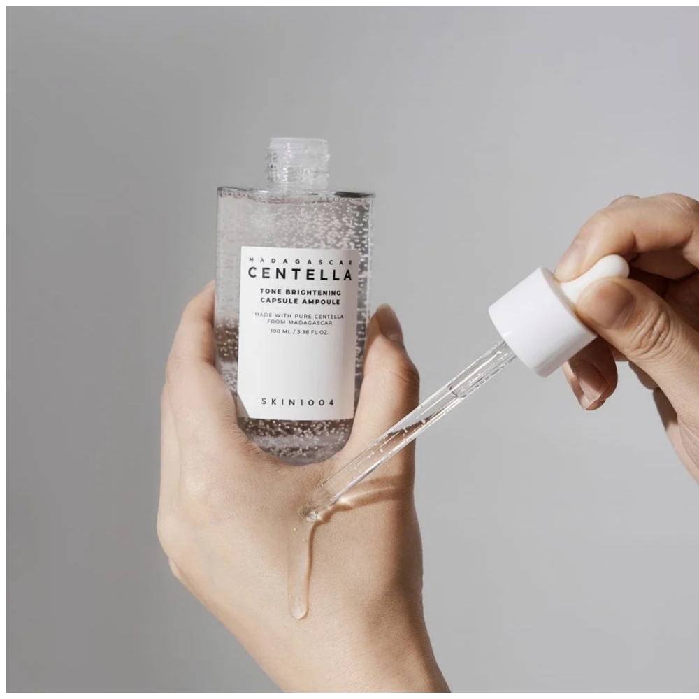 SKIN1004 "Madagascar Centella Tone Brightening Capsule Ampoule" veido ampulė. Korėjietiški serumai ir ampulės
