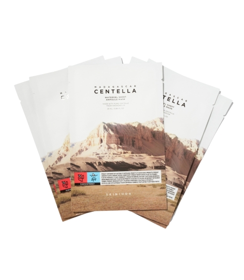 "Madagascar Centella Watergel Sheet Ampoule Mask" lakštinė veido kaukė 5 vnt.. Korėjietiškos veido kaukės