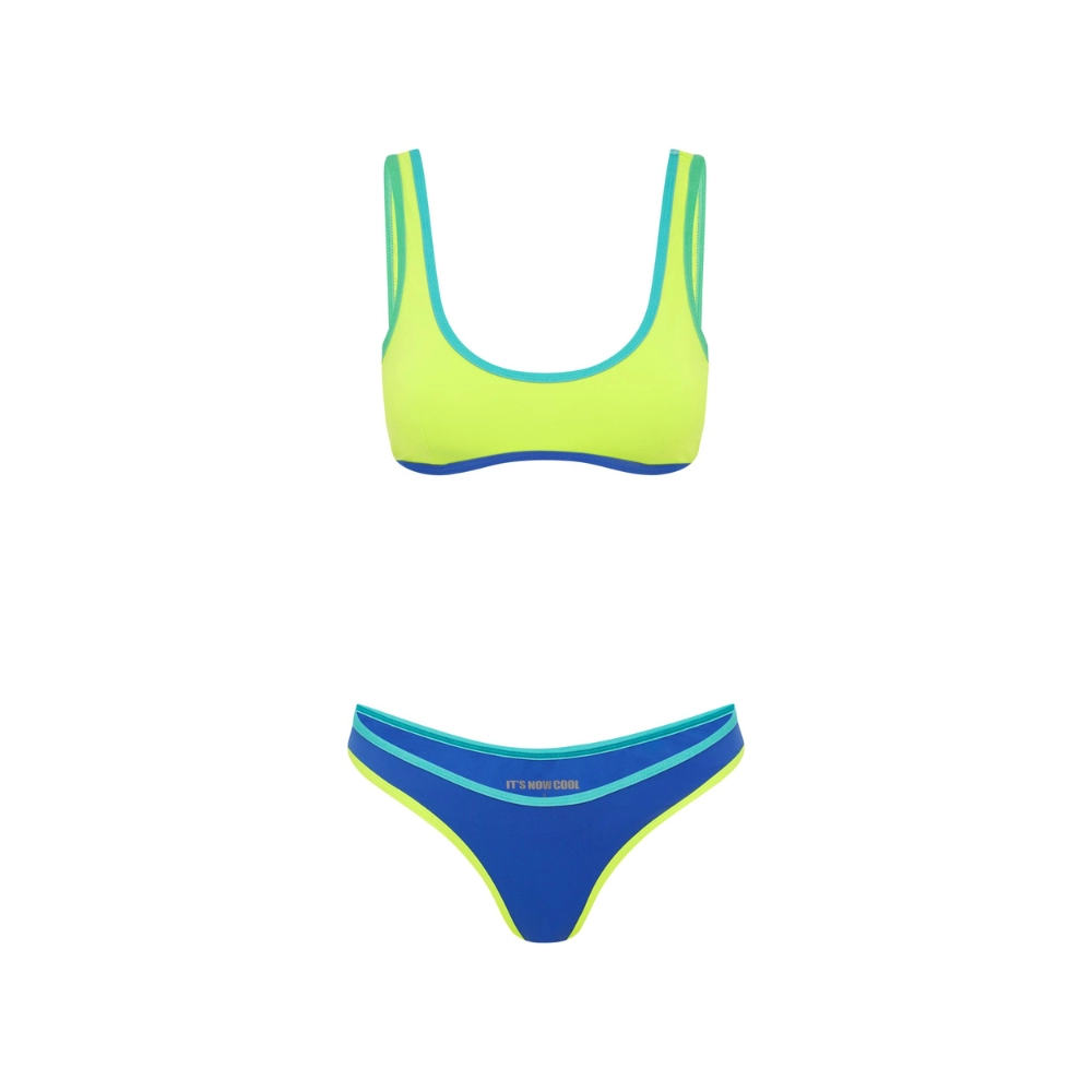 It's Now Cool 90's Duo Crop “Acid Wash”. Bikini 