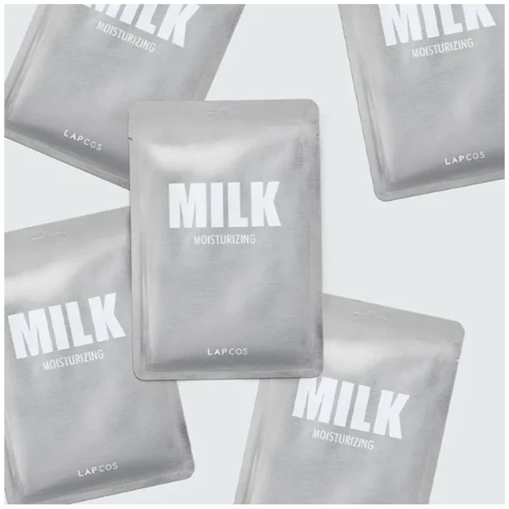 LAPCOS "Milk" drėkinanti mikropluošto kaukė su pienu. Lakštinės ir hidrogelio kaukės