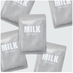 "Milk" drėkinanti mikropluošto kaukė su pienu. Lakštinės ir hidrogelio kaukės
