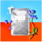 "Milk" drėkinanti mikropluošto kaukė su pienu. Lakštinės ir hidrogelio kaukės