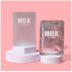 "Milk" drėkinanti mikropluošto kaukė su pienu. Lakštinės ir hidrogelio kaukės
