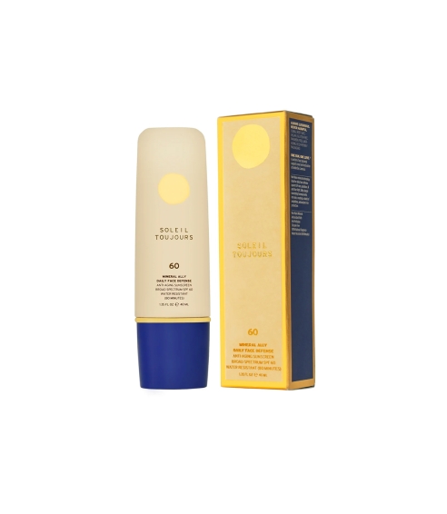 "Mineral Ally” mineralinė apsauga nuo saulės veidui SPF 60. Apsauga nuo saulės veidui