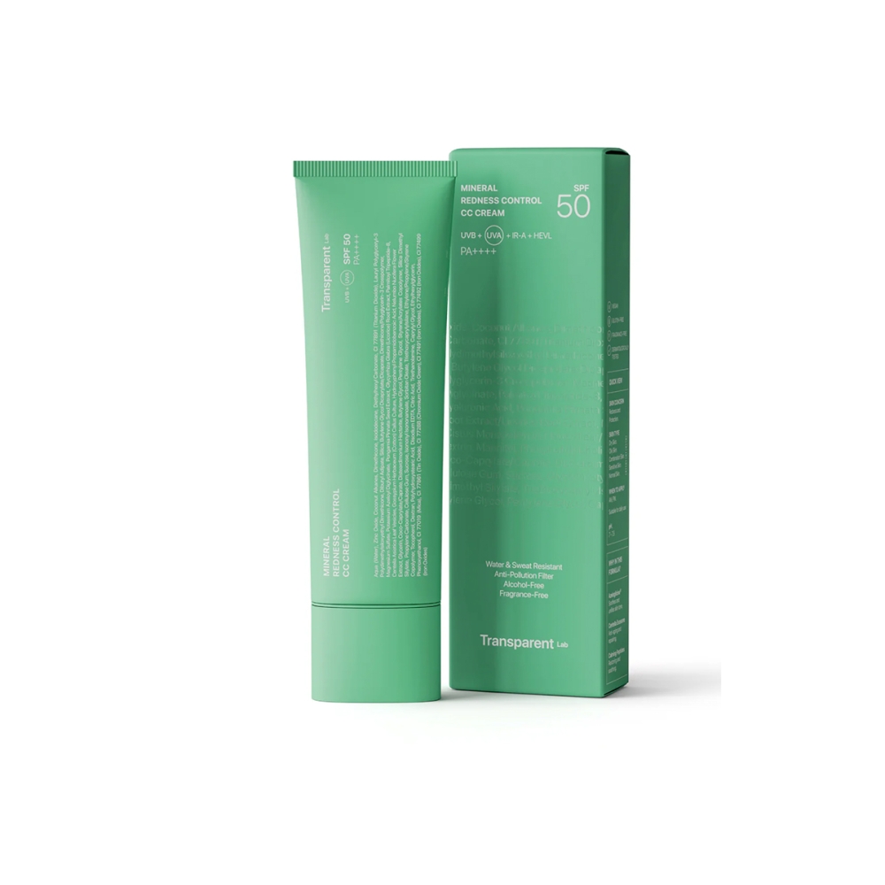 Transparent Lab “Mineral Redness Control CC Cream“ tonuojantis kremas su SPF50. Veido kremai nuo saulės