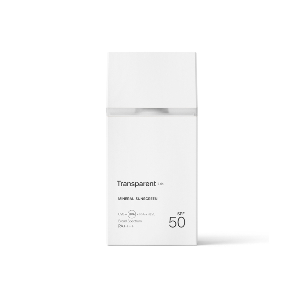 Transparent Lab “Mineral Sunscreen” mineralinė apsauga veidui SPF50 . Veido kremai nuo saulės