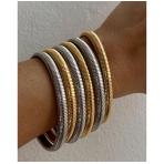 Mini Flex Snake Chain Bracelet Set Of 3 Gold. Bracelets