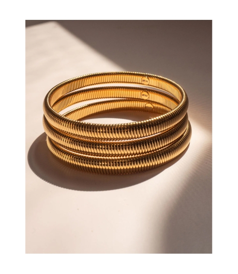 Mini Flex Snake Chain Bracelet Set Of 3 Gold. Bracelets