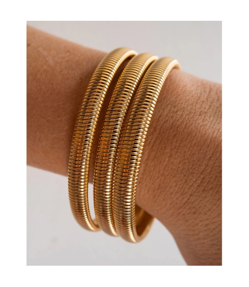 Mini Flex Snake Chain Bracelet Set Of 3 Gold. Bracelets