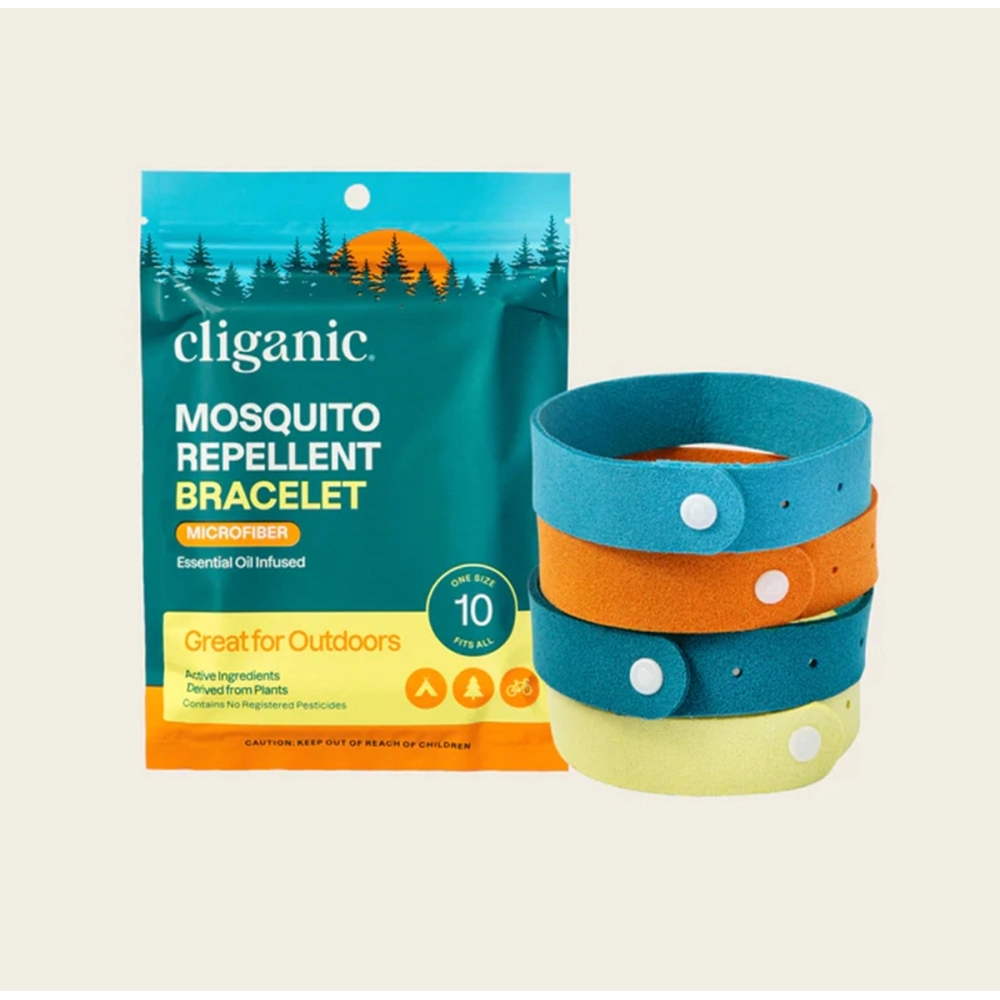 Cliganic “Mosquito Repellent Microfiber Bracelets” mikropluošto apyrankės nuo uodų 10 vnt.. Apsauga nuo vabzdžių