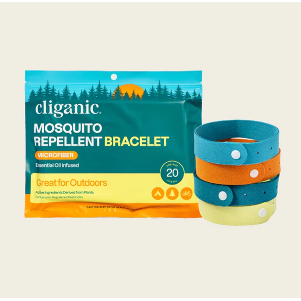 Cliganic “Mosquito Repellent Microfiber Bracelets” mikropluošto apyrankės nuo uodų 20 vnt.. Apsauga nuo vabzdžių