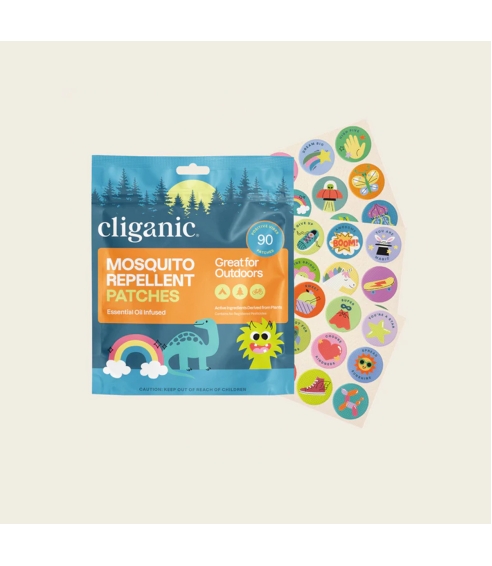 “Mosquito Repellent Patches – Positive Vibes” vaikiški pleistrai nuo uodų 90 vnt.. Apsauga nuo vabzdžių