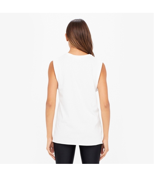 MUSCLE TANK WHITE. Short sleeve