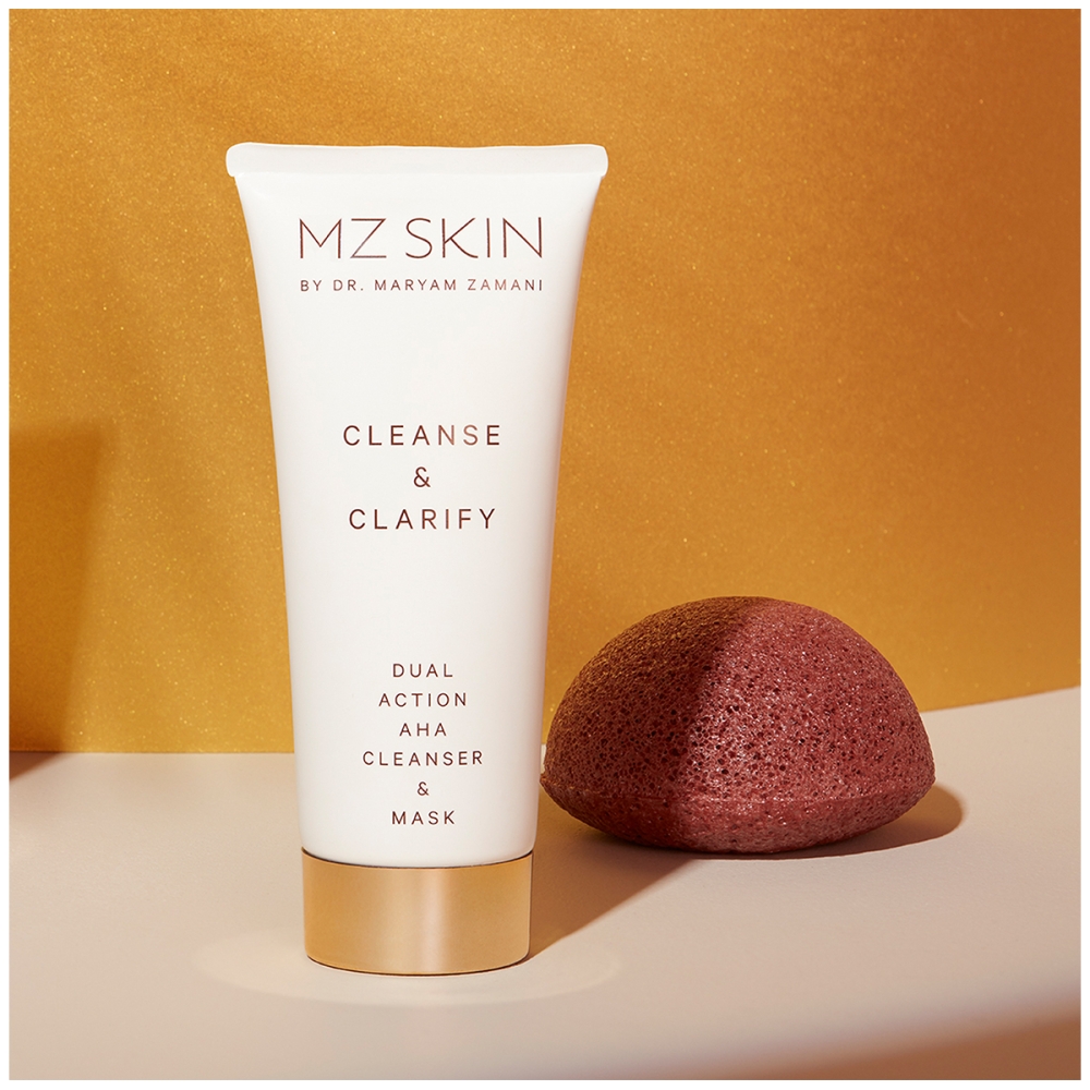 MZ Skin "Cleanse & Clarify Dual Action" AHA prausiklis ir kaukė. Priemonės su rūgštimis