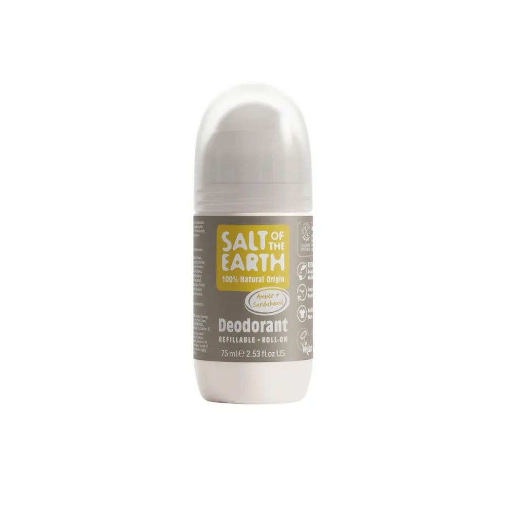 Salt of the Earth Natūralūs dezodorantai Natūralus rutulinis dezodorantas su gintaru ir santalu Salt of the Earth Natūralus rutulinis dezodorantas su gintaru ir santalu. Natūralūs dezodorantai