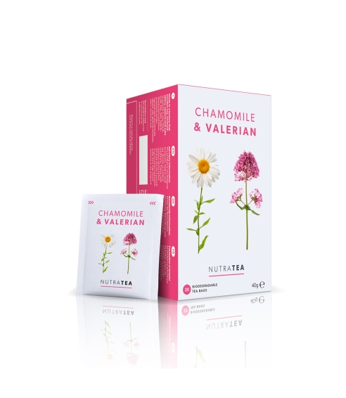 NutraTea “Chamomile and Valerian“ arbata miegui ir atsipalaidavimui. Arbata