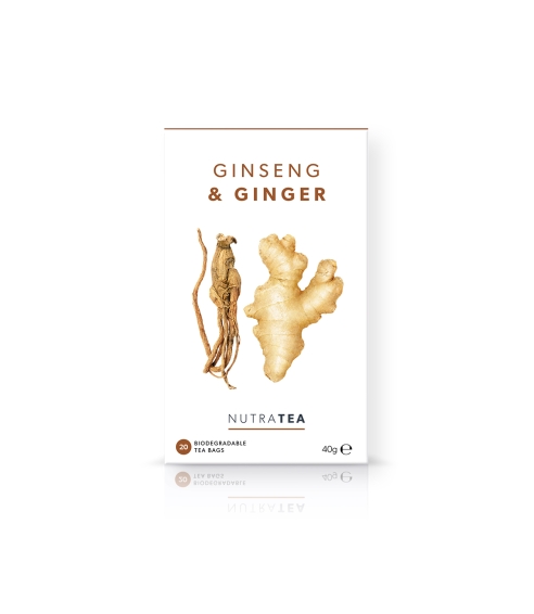 NutraTea “Ginseng and Ginger“ arbata gyvybingumui ir ištvermei. Arbata