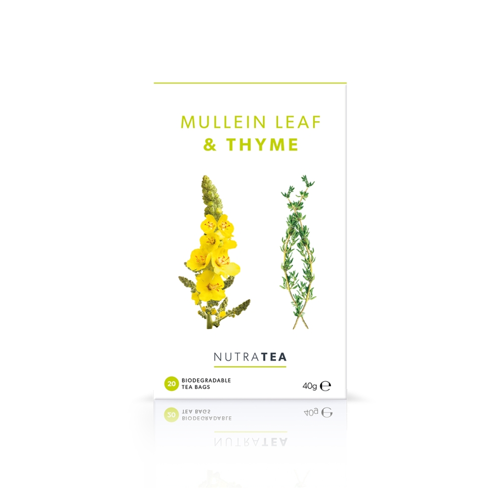 Nutratea NutraTea “Mullein and Thyme“ arbata imunitetui ir kvėpavimo takams. Arbata