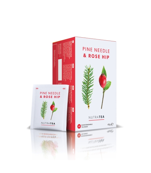 NutraTea "Pine Needle and Rosehip" arbata su vitaminu C imunitetui. Arbata