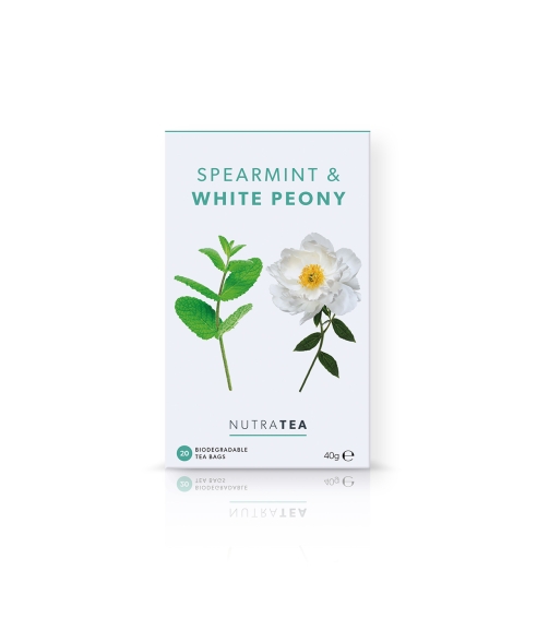 "NutraTea Spearmint & White Peony" arbata virškinimui ir moterų sveikatai. Arbata