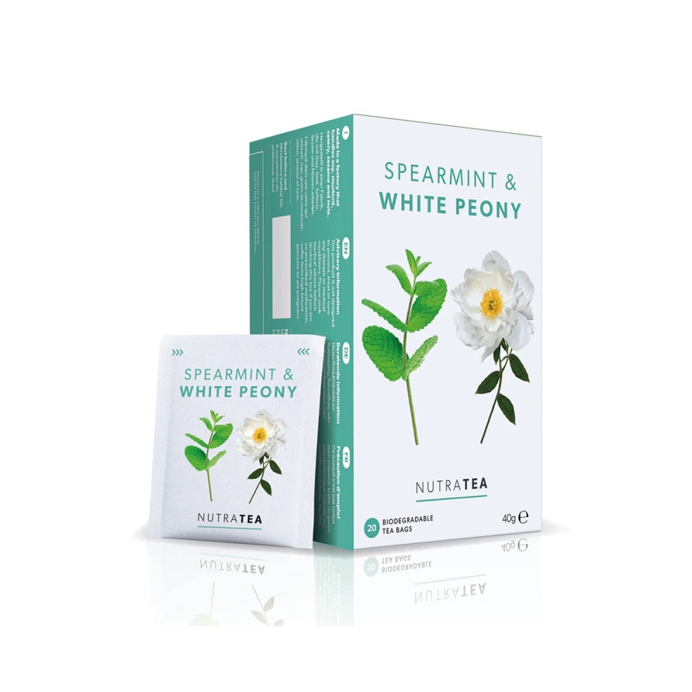 Nutratea "NutraTea Spearmint & White Peony" arbata virškinimui ir moterų sveikatai. Arbata