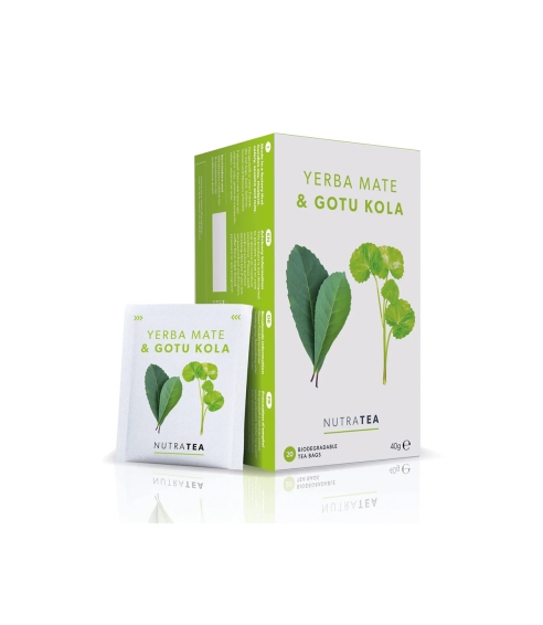 "NutraTea Yerba Mate  & Gotu Kola" arbata energijai ir gyvybingumui. Arbata