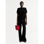 "Padded Shoulder" black t-shirt. Tops