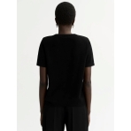 "Padded Shoulder" black t-shirt. Tops