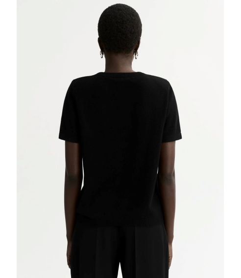 "Padded Shoulder" black t-shirt. Tops