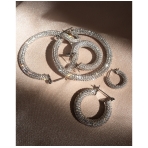 Pave Amalfi Hoops Silver. Earrings