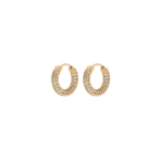 Pave Amalfi Huggies Gold. Earrings