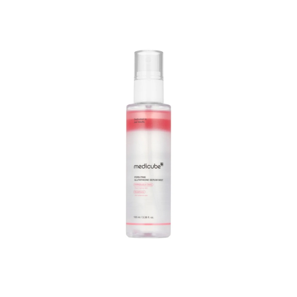 Medicube "PDRN Pink Glutathione Serum Mist" veido dulksna. Korėjietiški tonikai ir dulksnos